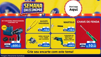 Modelo de TV para TV Horizontal com o tema Semana da Economia para Maquinas e Ferramentas