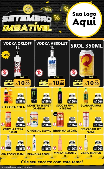 Modelo de Encarte para Encarte Grande com o tema Setembro Imbatível para Distribuidora de bebidas