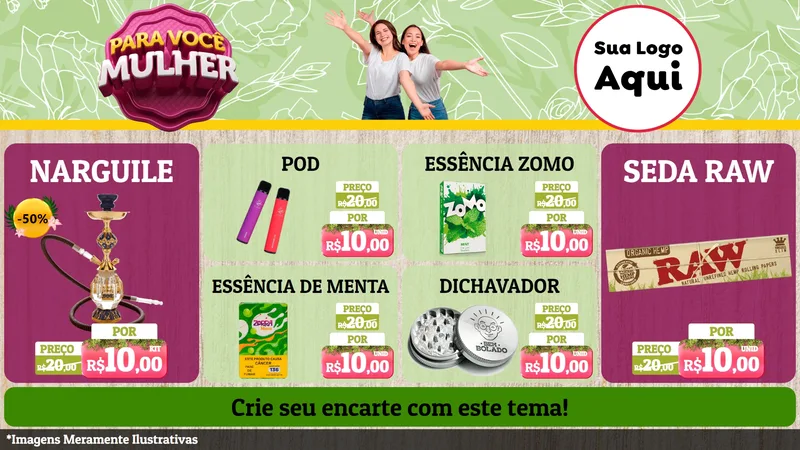 Modelo de TV para TV Horizontal com o tema Para Você Mulher para Tabacaria