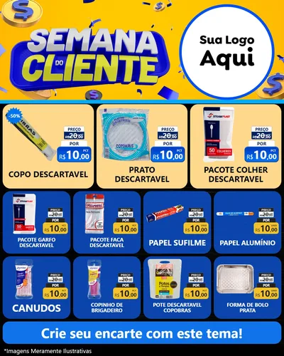 Modelo de Rede Social para Feed Instagram com o tema Semana do Cliente para Embalagens