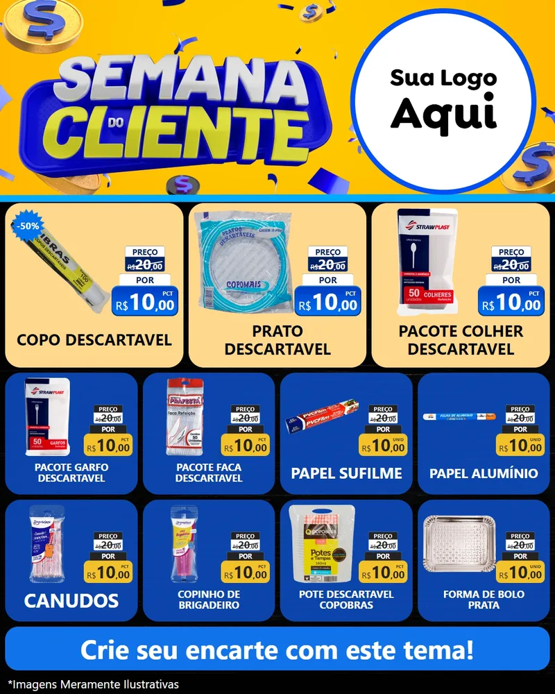 Modelo de Rede Social para Feed Instagram com o tema Semana do Cliente para Embalagens