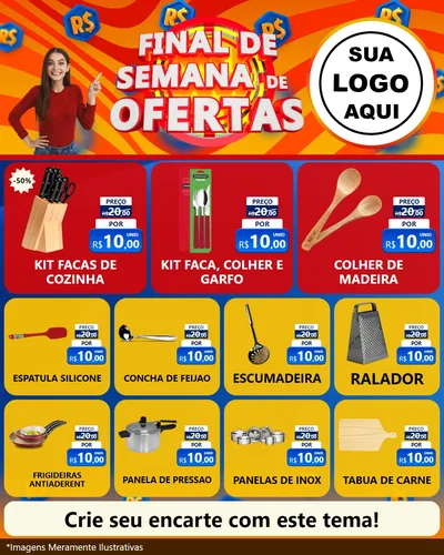Modelo de Rede Social para Feed Instagram com o tema Final de Semana de Ofertas para Utilidades Domésticas