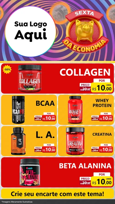 Modelo de TV para TV Vertical com o tema Sexta da Economia para Suplementos alimentares