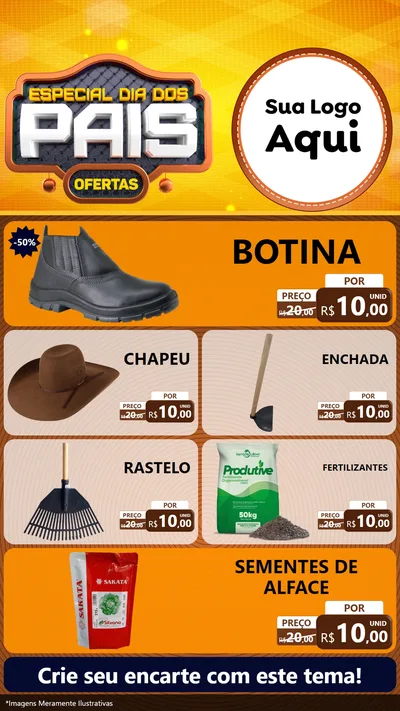 Modelo de TV para TV Vertical com o tema Especial Dia dos Pais para Agropecuária