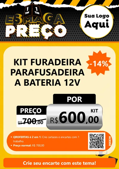 Modelo de Cartaz para Cartaz A4 Vertical com o tema Esmaga Preço para Maquinas e Ferramentas