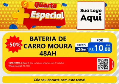 Modelo de Cartaz para Cartaz A4 Horizontal com o tema Quarta Mais Especial para Baterias Elétricas
