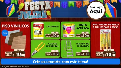 Modelo de TV para TV Horizontal com o tema Festa Julina para Material para Construção