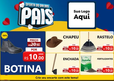 Modelo de Encarte para Encarte A4 Horizontal com o tema Oferta Do Dia Dos Pais para Agropecuária