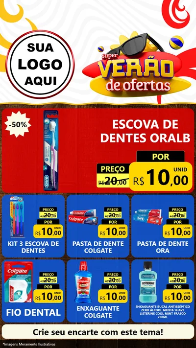 Modelo de Rede Social para Stories com o tema Super Verão de Ofertas para Higiene Pessoal