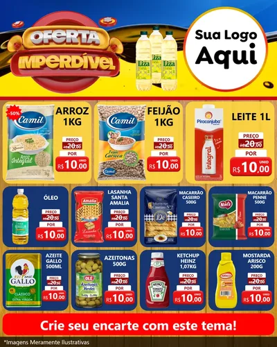 Modelo de Rede Social para Feed Instagram com o tema Oferta Imperdível - Óleo para Supermercado