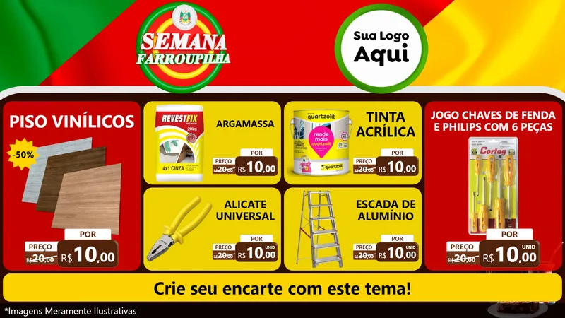 Modelo de TV para TV Horizontal com o tema Semana Farroupilha para Material para Construção