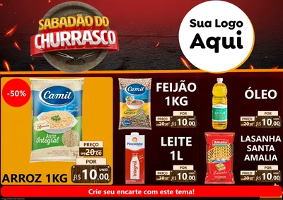 Modelo de Encarte para Encarte A4 Horizontal com o tema Sabadão Do Churrasco