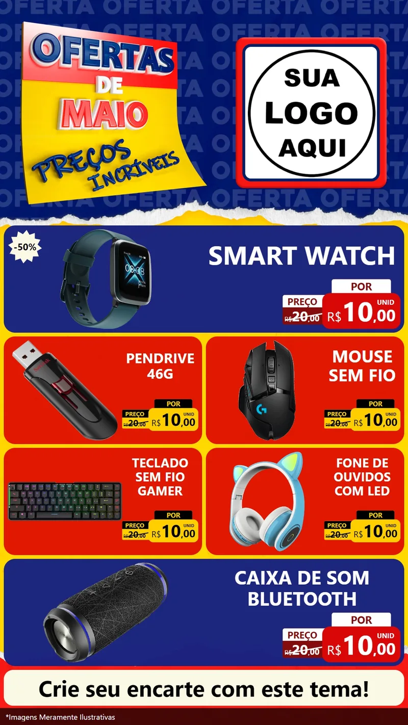Modelo de TV para TV Vertical com o tema Ofertas de Maio - Preços Incríveis para Informática