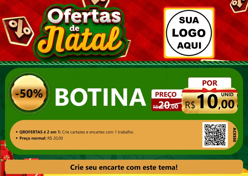 Modelo de Cartaz para Cartaz A4 Horizontal com o tema Ofertas de Natal para Agropecuária