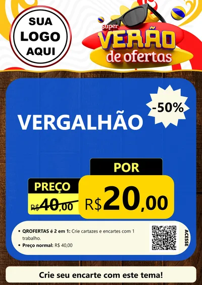 Modelo de Cartaz para Cartaz A4 Vertical com o tema Super Verão de Ofertas para Ferragens