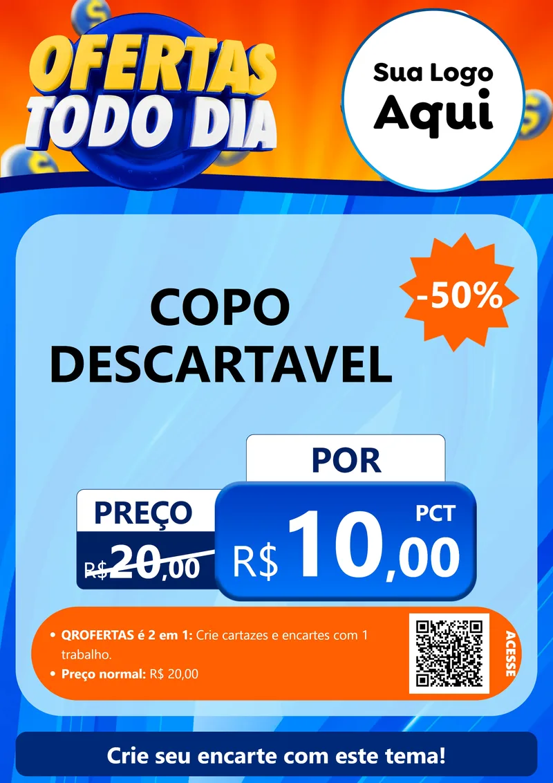 Modelo de Cartaz para Cartaz A4 Vertical com o tema Ofertas Todo Dia para Embalagens