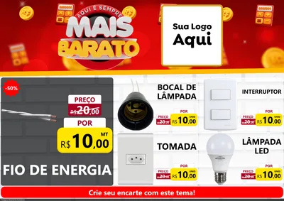 Modelo de Encarte para Encarte A4 Horizontal com o tema Mais Barato para Materiais Elétricos