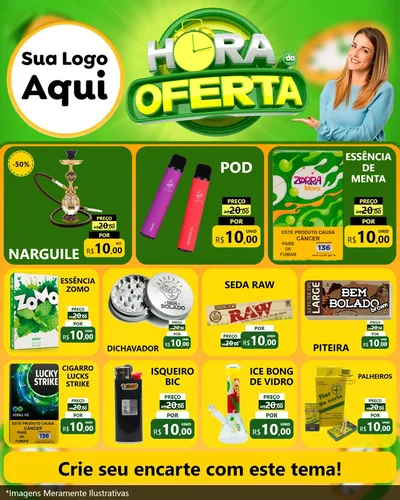 Modelo de Rede Social para Feed Instagram com o tema Hora da Oferta para Tabacaria