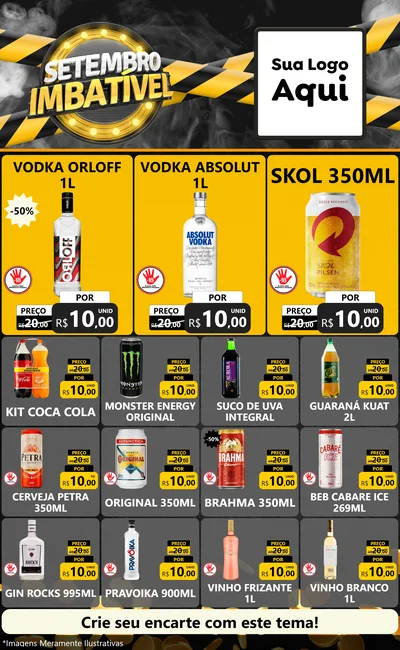 Modelo de Encarte para Encarte Grande com o tema Setembro Imbatível para Distribuidora de bebidas