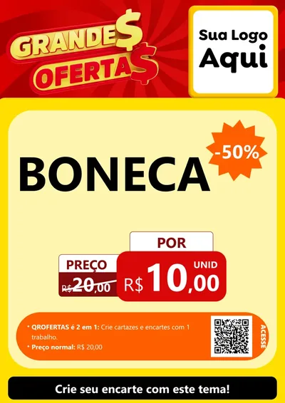 Modelo de Cartaz para Cartaz A4 Vertical com o tema Grandes Ofertas para Brinquedos