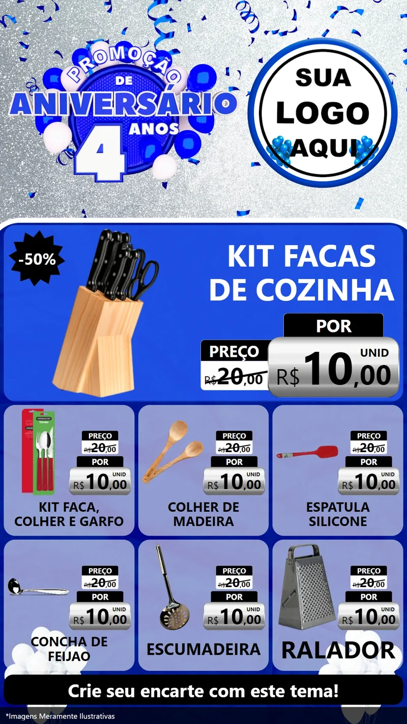 Modelo de Rede Social para Stories com o tema Promoção de Aniversário - 4 Anos para Utilidades Domésticas