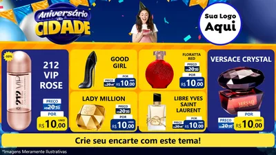 Modelo de TV para TV Horizontal com o tema Aniversário da Cidade para Perfumes