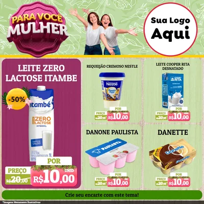 Modelo de Rede Social para Feed Facebook com o tema Para Você Mulher para Frios e Laticínios
