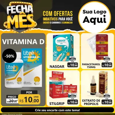 Modelo de Rede Social para Feed Facebook com o tema Fecha Mês para Farmácia