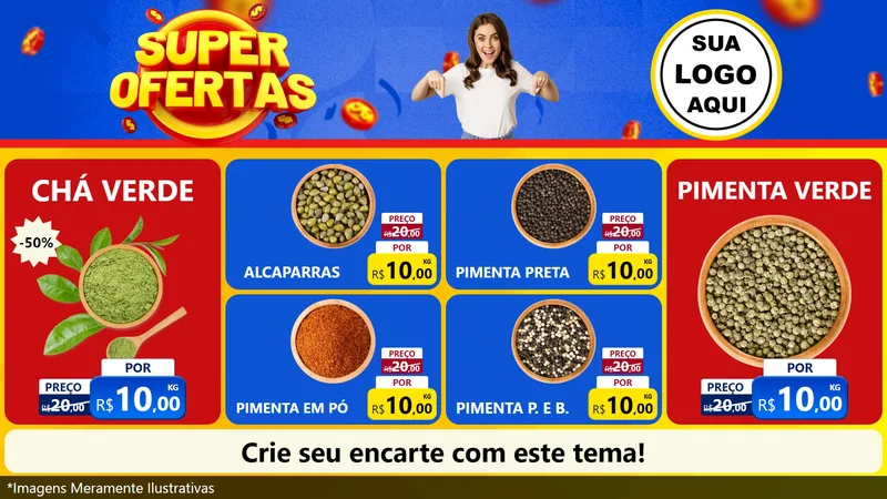 Modelo de TV para TV Horizontal com o tema Super Ofertas para Produtos Naturais