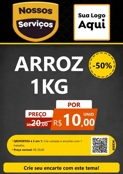 Modelo de Cartaz para Cartaz A4 Vertical com o tema Nossos Serviços para Supermercado