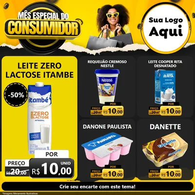 Modelo de Rede Social para Feed Facebook com o tema Mês Especial do Consumidor para Frios e Laticínios