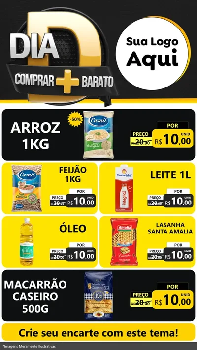 Modelo de TV para TV Vertical com o tema Dia D Mais Economia para Supermercado
