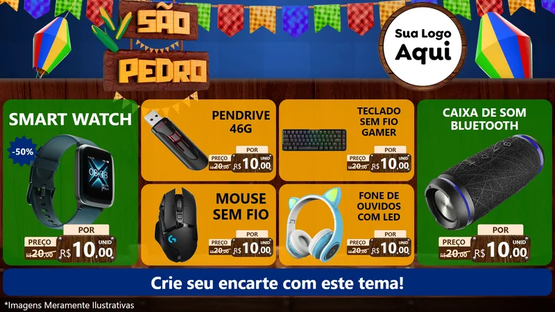 Modelo de TV para TV Horizontal com o tema São Pedro para Informática