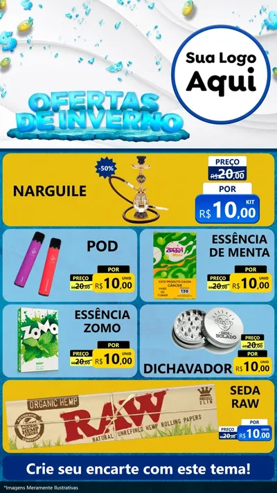 Modelo de TV para TV Vertical com o tema Ofertas de Inverno para Tabacaria