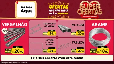 Modelo de TV para TV Horizontal com o tema Dia dos Namorados para Ferragens