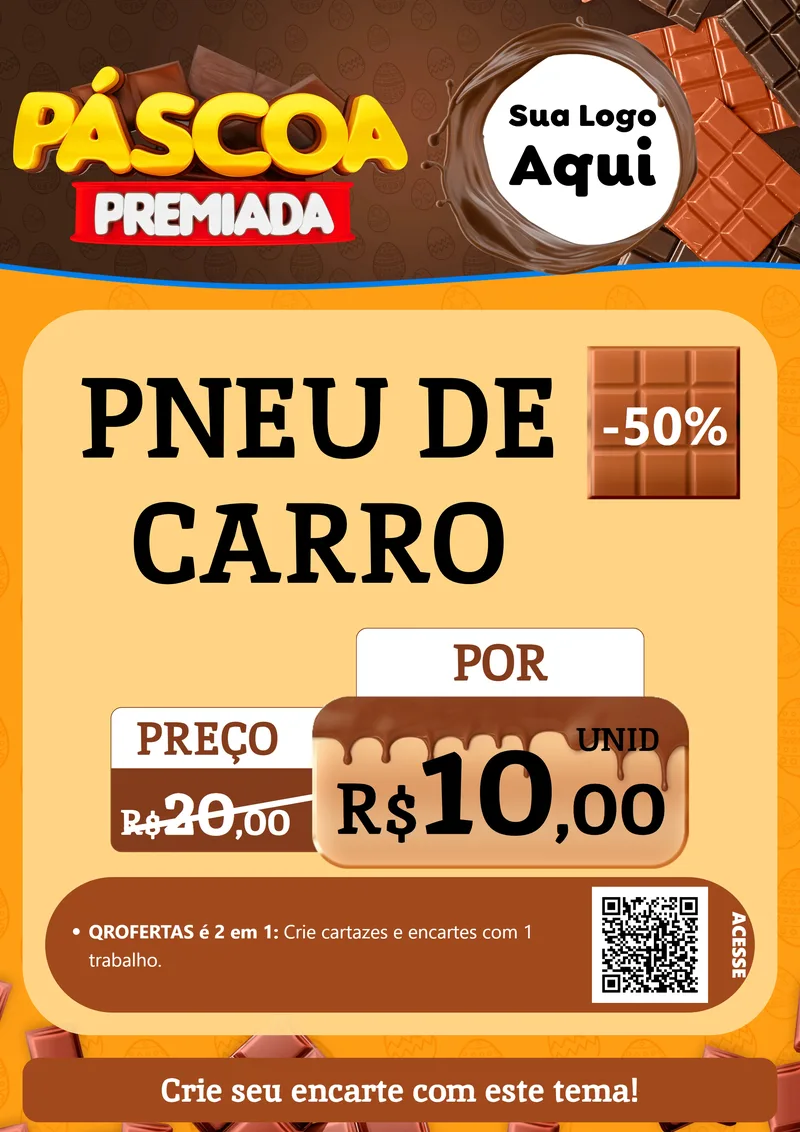 Modelo de Cartaz para Cartaz A4 Vertical com o tema Páscoa Premiada para Auto peças