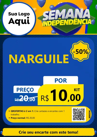 Modelo de Cartaz para Cartaz A4 Vertical com o tema Semana da Independência para Tabacaria