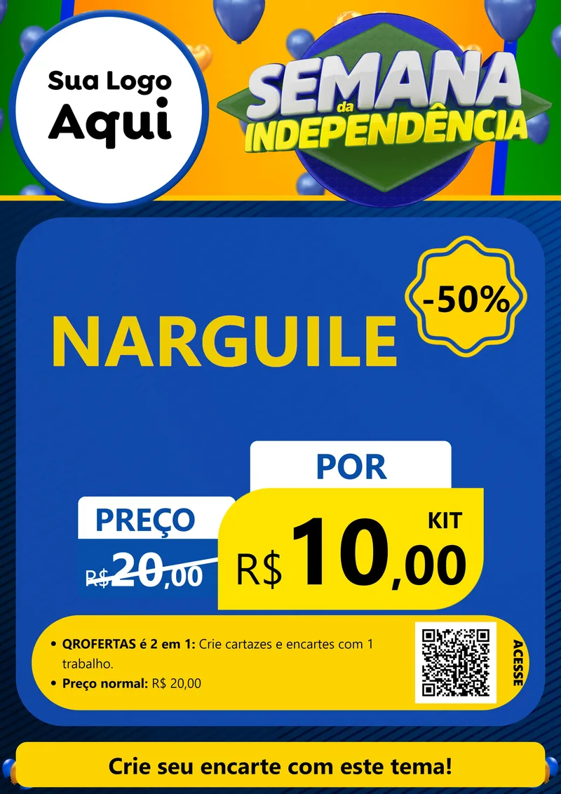 Modelo de Cartaz para Cartaz A4 Vertical com o tema Semana da Independência para Tabacaria