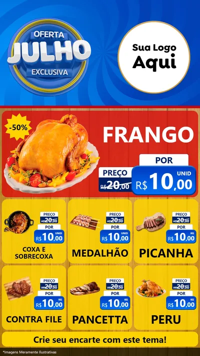 Modelo de Rede Social para Stories com o tema Oferta Exclusiva, Julho para Assados