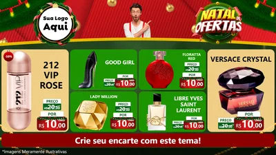 Modelo de TV para TV Horizontal com o tema Natal de Ofertas para Perfumes