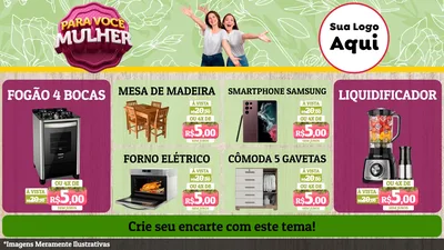 Modelo de TV para TV Horizontal com o tema Para Você Mulher para Móveis e Eletro