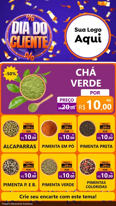 Modelo de Rede Social para Stories com o tema Dia do Cliente para Produtos Naturais