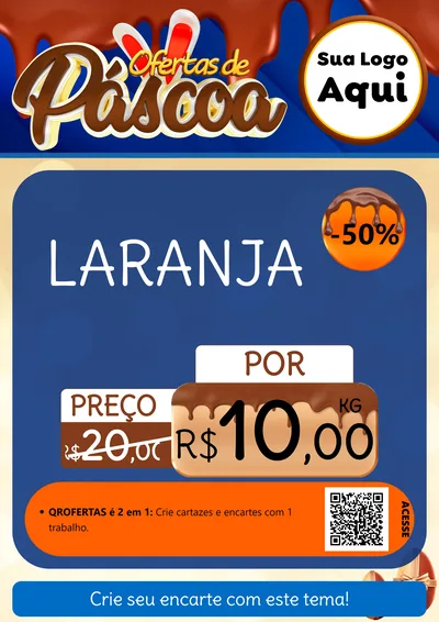 Modelo de Cartaz para Cartaz A4 Vertical com o tema Ofertas de Páscoa para Hortifrúti