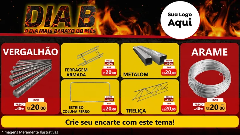 Modelo de TV para TV Horizontal com o tema Dia B para Ferragens