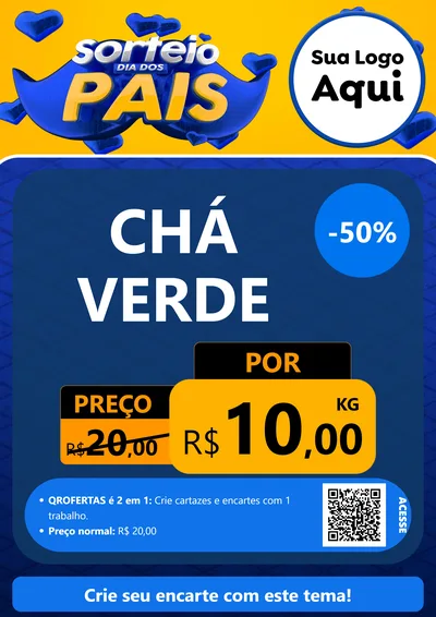 Modelo de Cartaz para Cartaz A4 Vertical com o tema Sorteio Dia dos Pais para Produtos Naturais