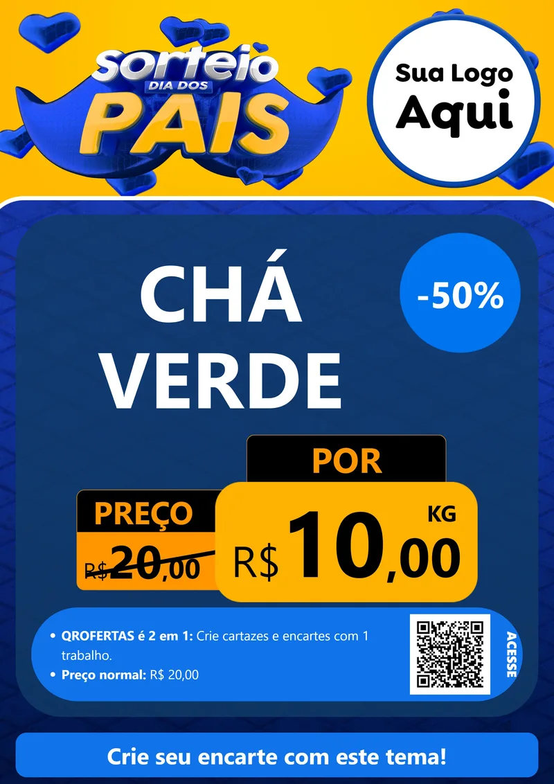 Modelo de Cartaz para Cartaz A4 Vertical com o tema Sorteio Dia dos Pais para Produtos Naturais