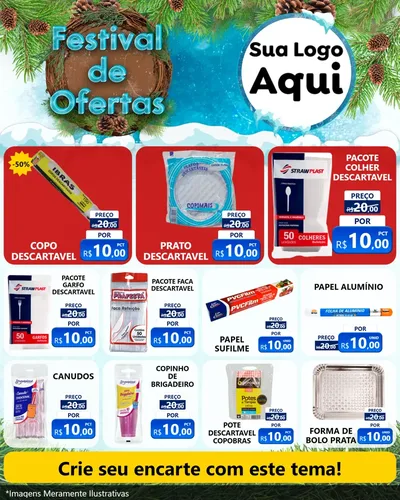 Modelo de Rede Social para Feed Instagram com o tema Festival de Ofertas - Inverno para Embalagens