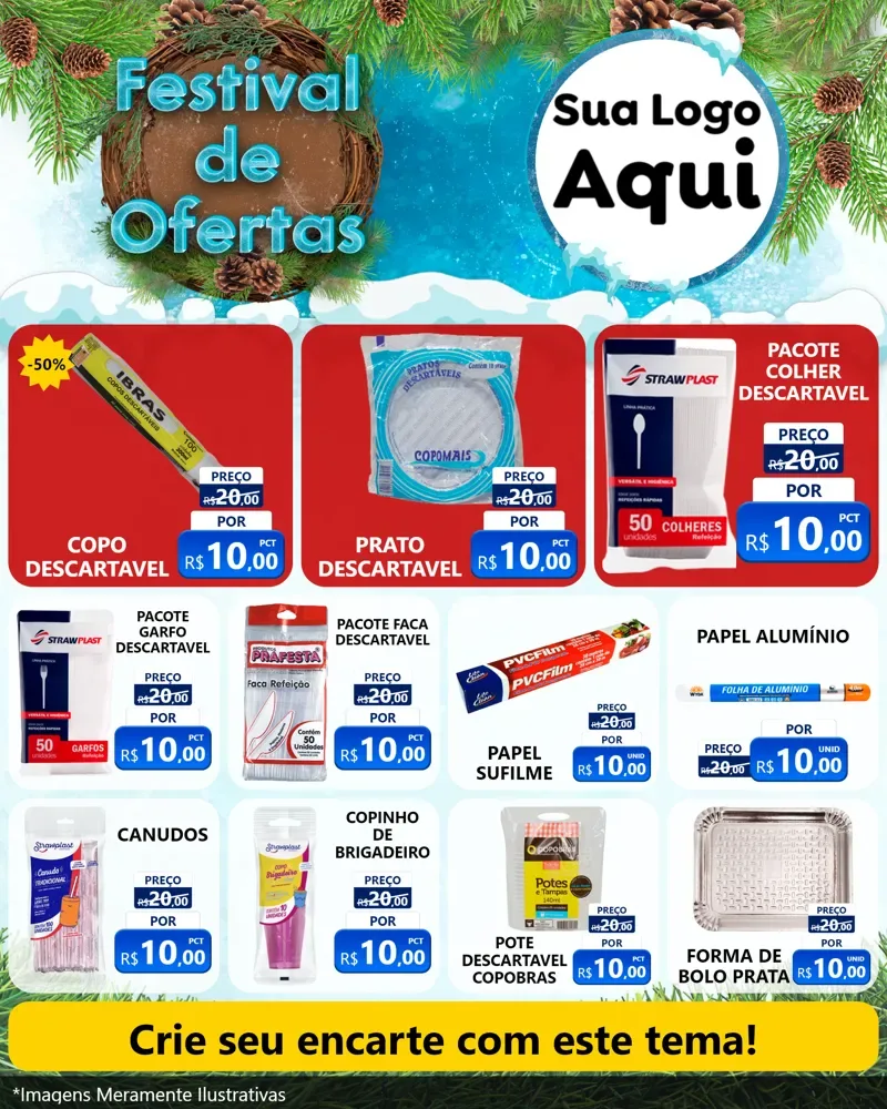 Modelo de Rede Social para Feed Instagram com o tema Festival de Ofertas - Inverno para Embalagens