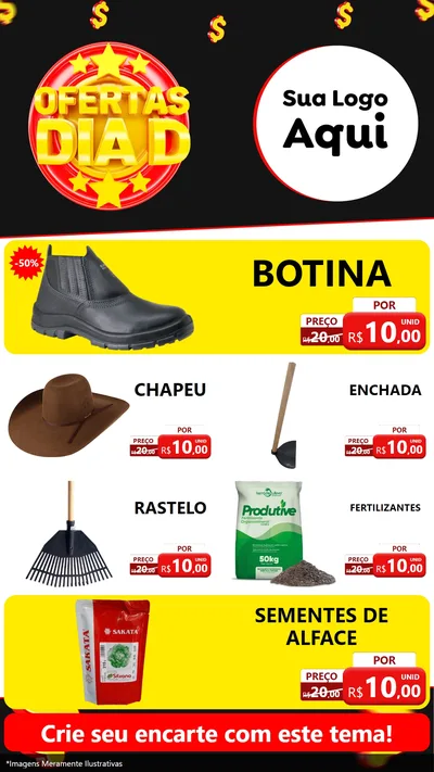 Modelo de TV para TV Vertical com o tema Dia D para Agropecuária
