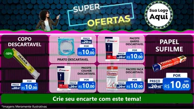 Modelo de TV para TV Horizontal com o tema Super Ofertas para Embalagens